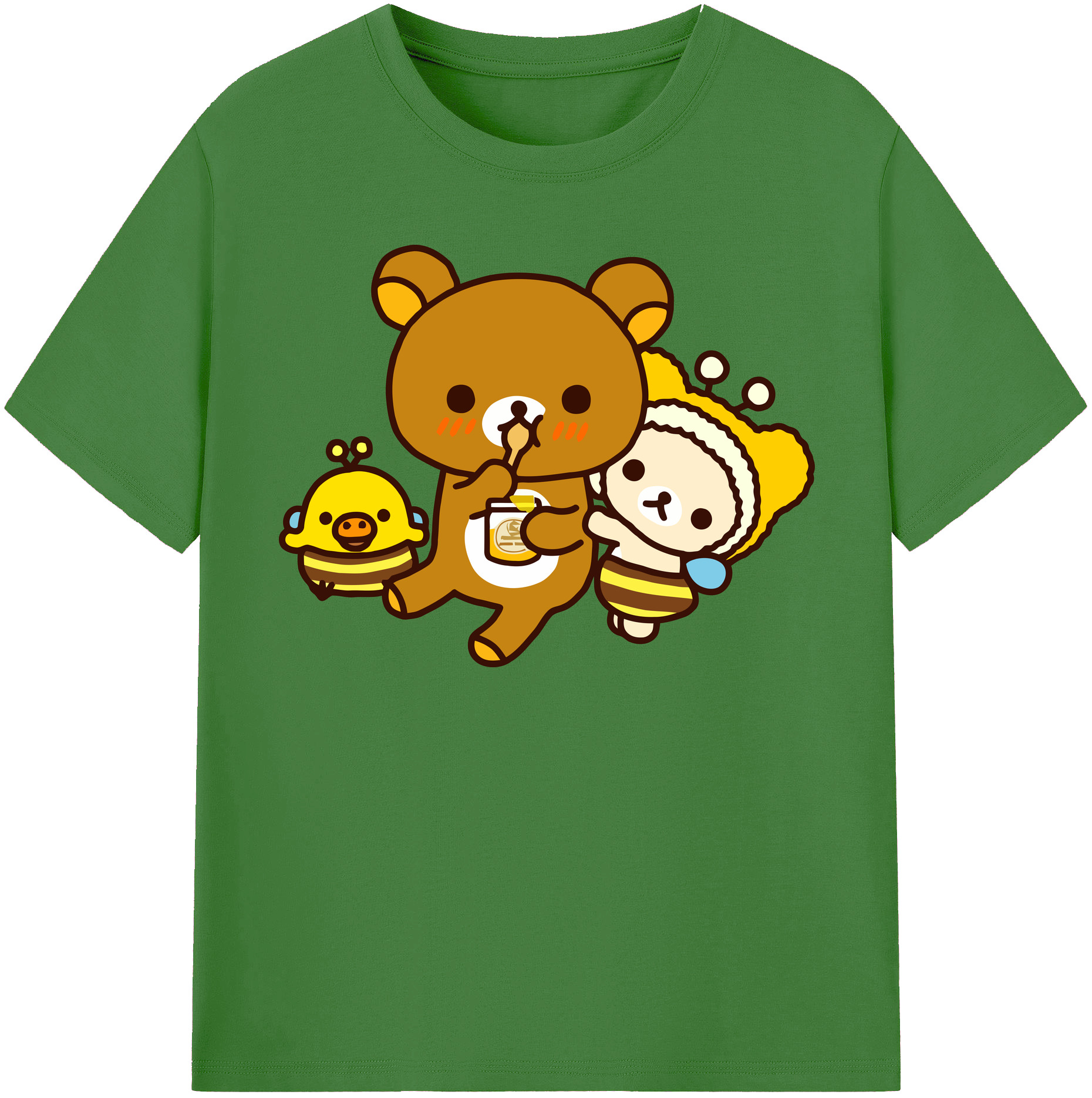 （画像用） リラックマ リラックマ キイロイトリ Rilakkuma Korilakkuma Kiiroitori レディースカジュアルプリントTシャツ（綿100％）